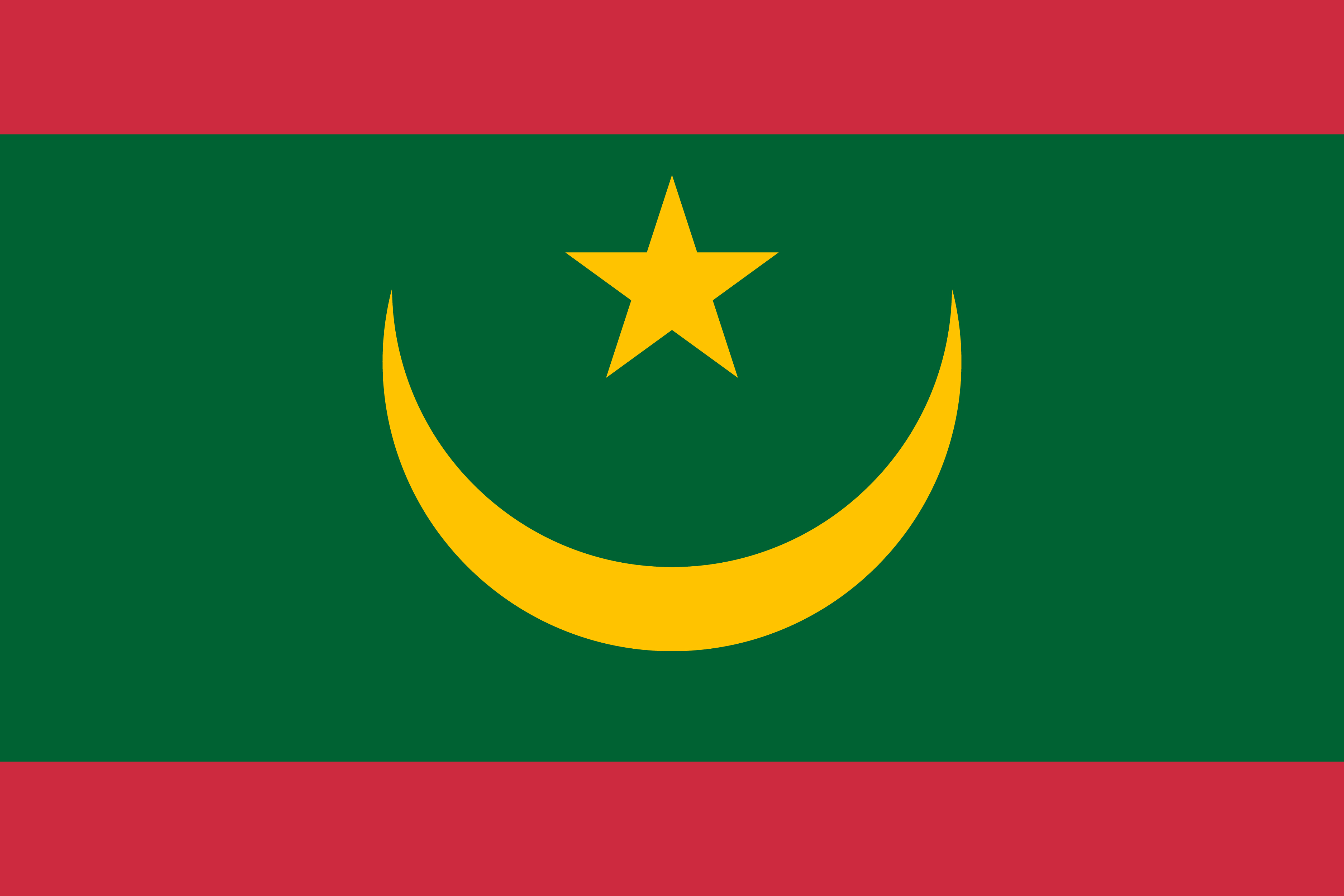bandera adhesiva de Mauritania