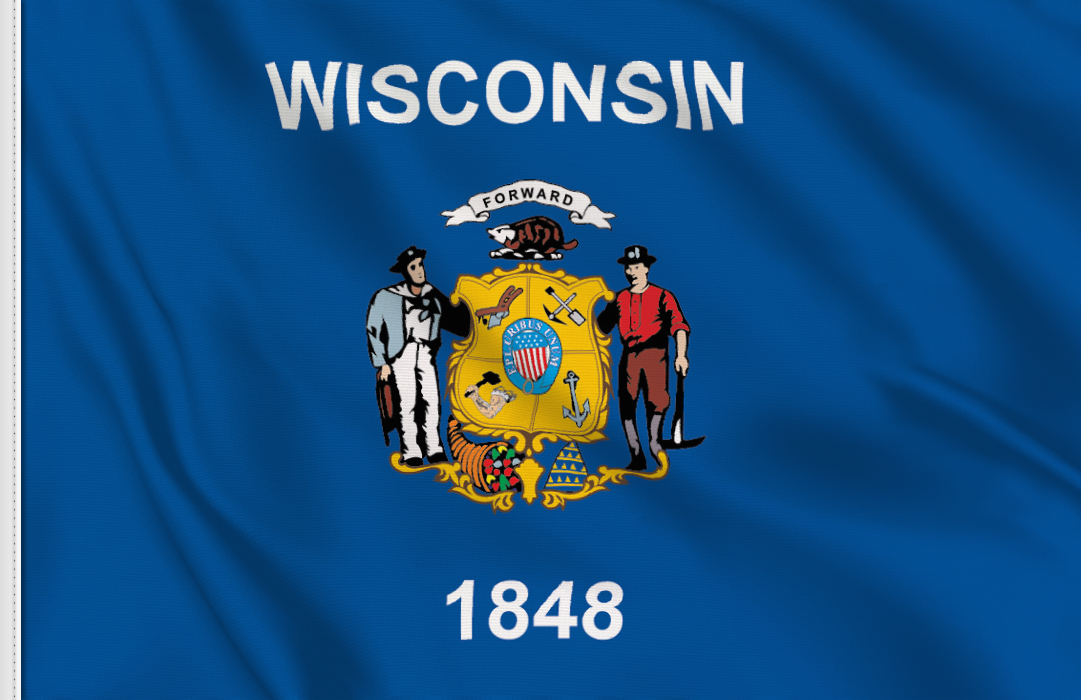 fahne Wisconsin, flagge von Wisconsin fahne Wisconsin, flagge von Wisconsin
