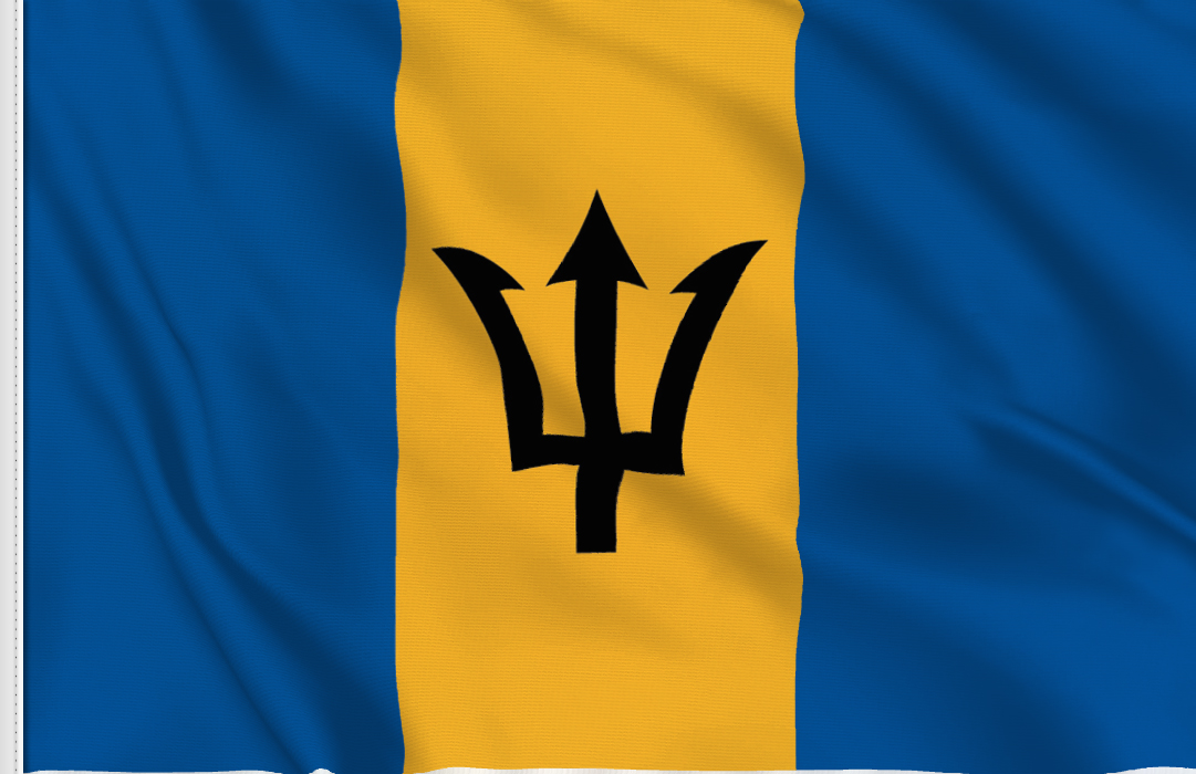 flag sticker of Barbados flag sticker of Barbados