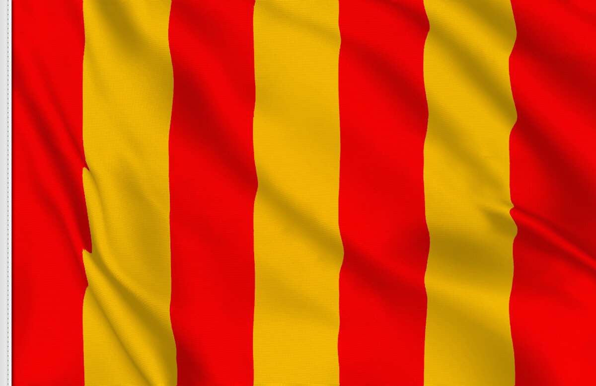 Yellow with red stripes Flag