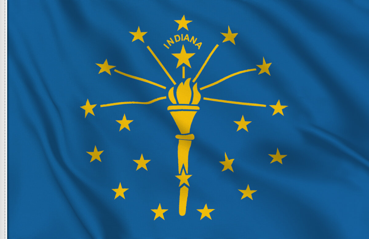 Engraved Lighter Indiana Flag 