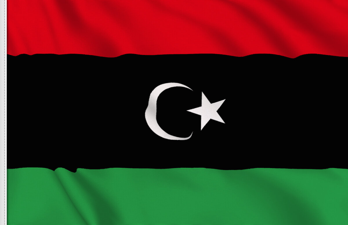 Libyan Desk Flag 15 x 10 cm AZ FLAG Libya Table Flag 4'' x 6'' golden spear top
