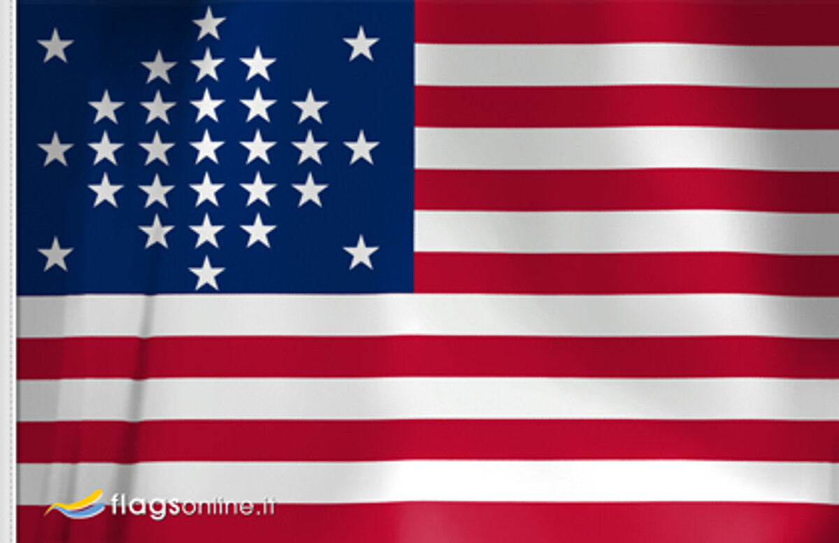 US Diamond Pattern Starfield 1847 1848 Flag