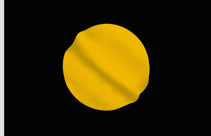 Flag Black with orange circle