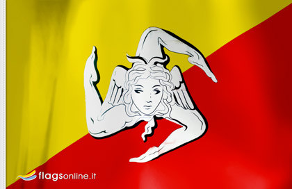 Flag Sicily Trinacria