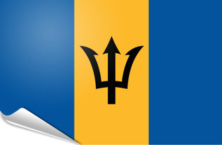 Adhesive flag Barbados