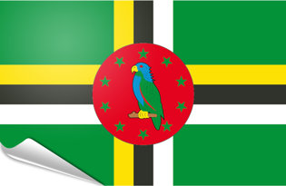 Adhesive flag Dominica