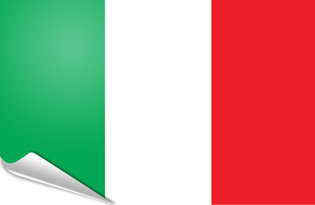 Italien Aufkleber - Italienische Flagge 7 x 10 cm, 5 Sticker