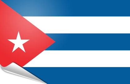 Cuba Flag Stickers, packages of 4 or 12 flags stickers.