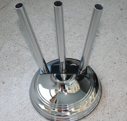 Base 3 Bandiere in Ferro Cromato